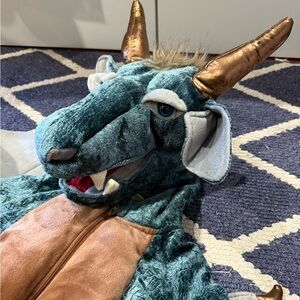 FAO Schwartz Kids Dragon Costume in Blue and Gold 5T